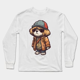 A cute dog wearing street fashion Long Sleeve T-Shirt